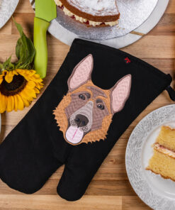 Alsatian dog oven gloves gift for sale UK