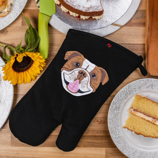 English bulldog oven gloves product for sale UK